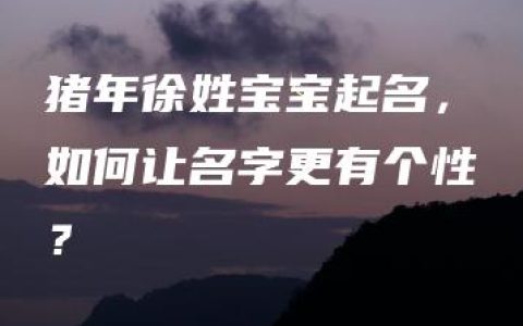 猪年徐姓宝宝起名，如何让名字更有个性？