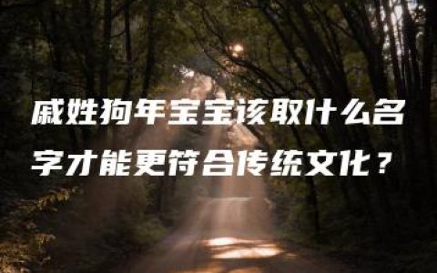 戚姓狗年宝宝该取什么名字才能更符合传统文化？