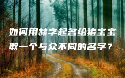 如何用赫字起名给猪宝宝取一个与众不同的名字？