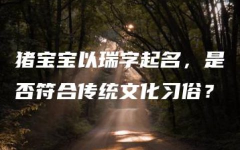 猪宝宝以瑞字起名，是否符合传统文化习俗？