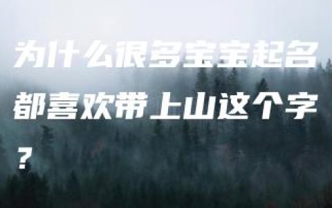 为什么很多宝宝起名都喜欢带上山这个字？