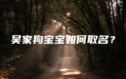 吴家狗宝宝如何取名？