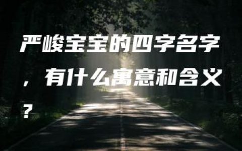 严峻宝宝的四字名字，有什么寓意和含义？