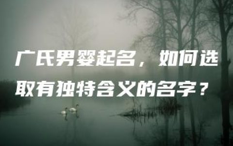 广氏男婴起名，如何选取有独特含义的名字？