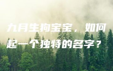 九月生狗宝宝，如何起一个独特的名字？