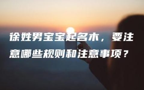 徐姓男宝宝起名木，要注意哪些规则和注意事项？