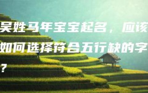 吴姓马年宝宝起名，应该如何选择符合五行缺的字？