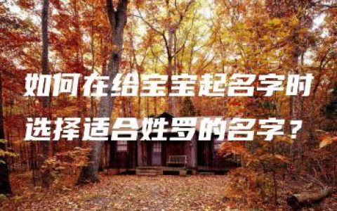 如何在给宝宝起名字时选择适合姓罗的名字？