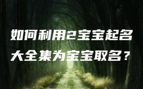 如何利用2宝宝起名大全集为宝宝取名？