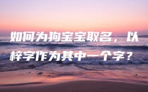 如何为狗宝宝取名，以梓字作为其中一个字？