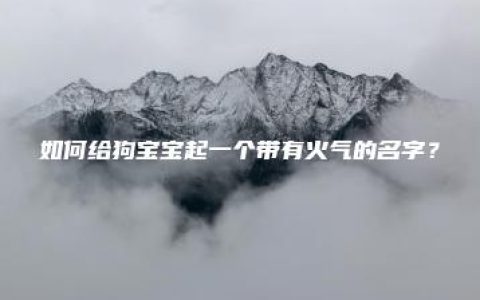 如何给狗宝宝起一个带有火气的名字？