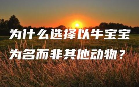 为什么选择以牛宝宝为名而非其他动物？