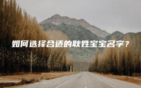 如何选择合适的耿姓宝宝名字？