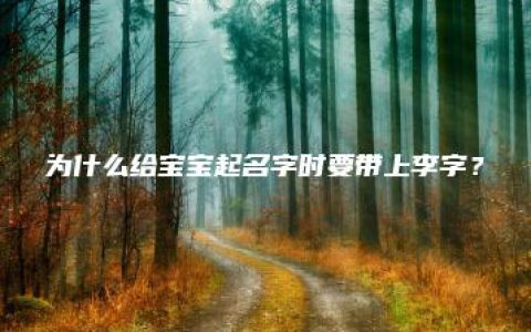 为什么给宝宝起名字时要带上李字？