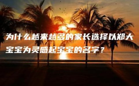 为什么越来越多的家长选择以郑大宝宝为灵感起宝宝的名字？