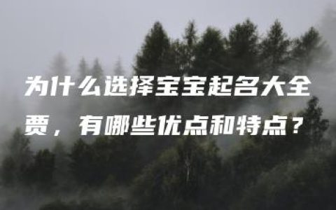 为什么选择宝宝起名大全贾，有哪些优点和特点？