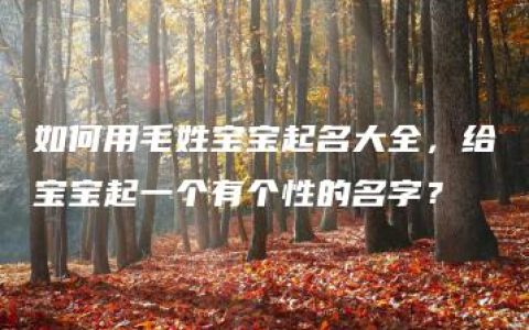 如何用毛姓宝宝起名大全，给宝宝起一个有个性的名字？