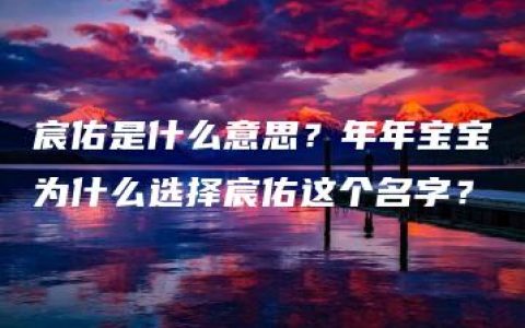 宸佑是什么意思？年年宝宝为什么选择宸佑这个名字？