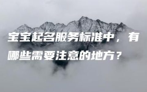 宝宝起名服务标准中，有哪些需要注意的地方？