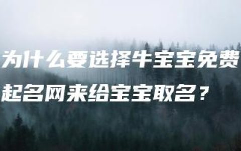 为什么要选择牛宝宝免费起名网来给宝宝取名？