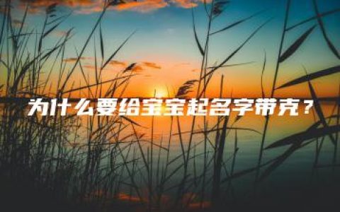 为什么要给宝宝起名字带克？