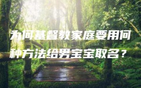 为何基督教家庭要用何种方法给男宝宝取名？