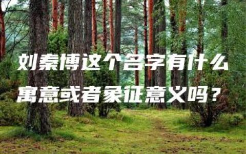 刘秦博这个名字有什么寓意或者象征意义吗？