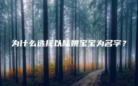 为什么选择以陆姚宝宝为名字？