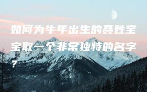 如何为牛年出生的聂姓宝宝取一个非常独特的名字？