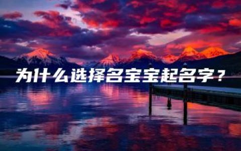 为什么选择名宝宝起名字？