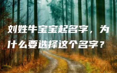 刘姓牛宝宝起名字，为什么要选择这个名字？