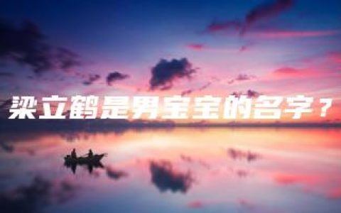 梁立鹤是男宝宝的名字？