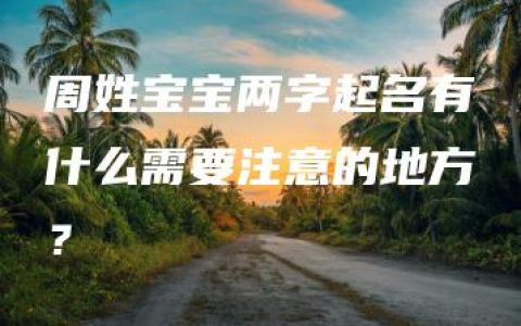 周姓宝宝两字起名有什么需要注意的地方？