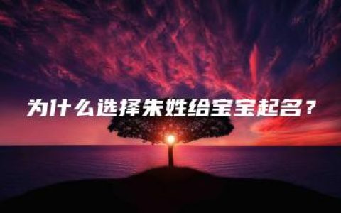 为什么选择朱姓给宝宝起名？