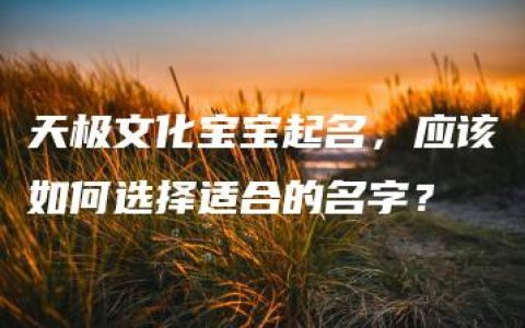 天极文化宝宝起名，应该如何选择适合的名字？