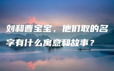 刘和曹宝宝，他们取的名字有什么寓意和故事？