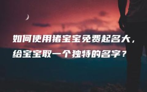 如何使用猪宝宝免费起名大，给宝宝取一个独特的名字？