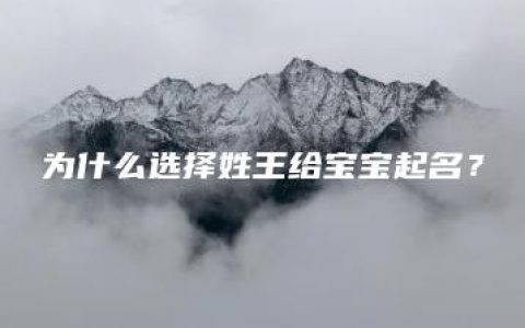 为什么选择姓王给宝宝起名？