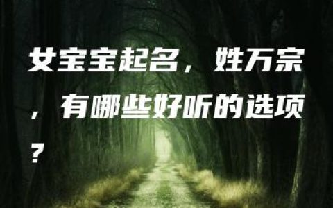 女宝宝起名，姓万宗，有哪些好听的选项？