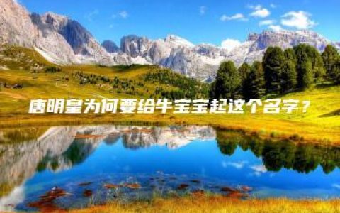 唐明皇为何要给牛宝宝起这个名字？