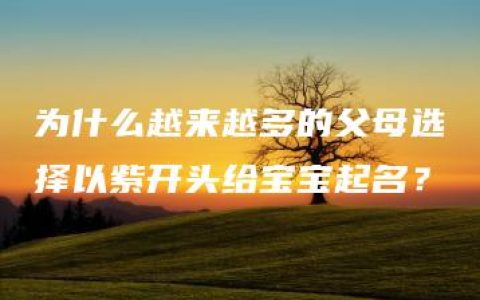 为什么越来越多的父母选择以紫开头给宝宝起名？