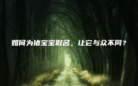 如何为猪宝宝取名，让它与众不同？