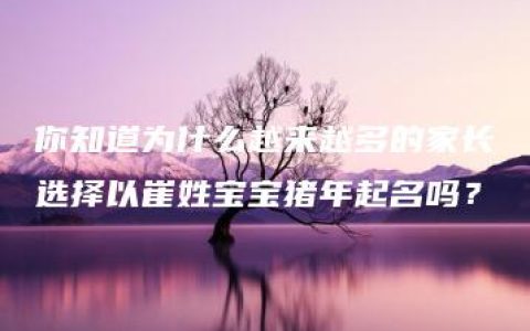 你知道为什么越来越多的家长选择以崔姓宝宝猪年起名吗？