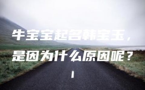 牛宝宝起名韩宝玉，是因为什么原因呢？