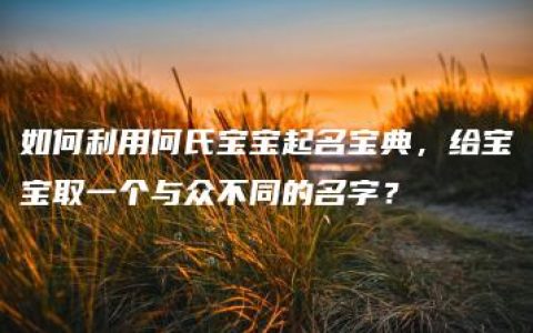 如何利用何氏宝宝起名宝典，给宝宝取一个与众不同的名字？