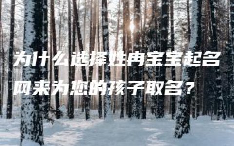 为什么选择姓冉宝宝起名网来为您的孩子取名？