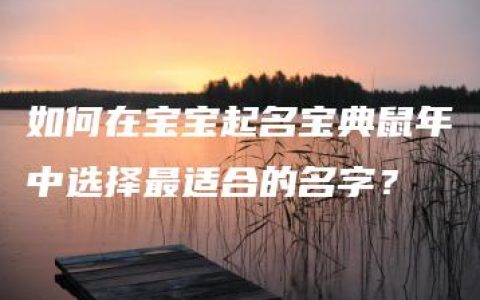 如何在宝宝起名宝典鼠年中选择最适合的名字？