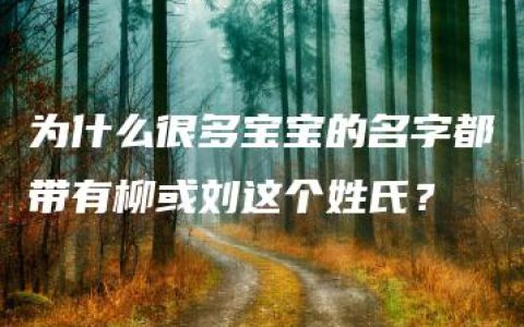 为什么很多宝宝的名字都带有柳或刘这个姓氏？