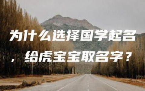 为什么选择国学起名，给虎宝宝取名字？