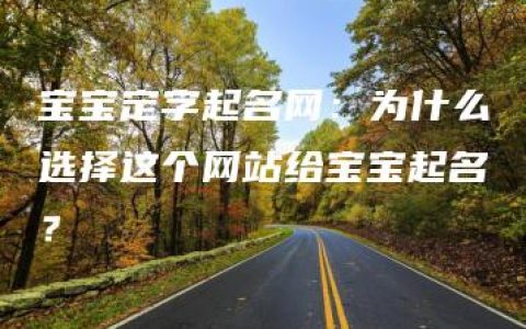 宝宝定字起名网：为什么选择这个网站给宝宝起名？